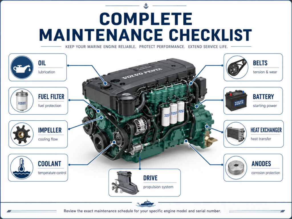 Volvo Penta Maintenance Schedule: The Complete Service Checklist Every Owner Needs Complete Volvo Penta marine engine maintenance checklist